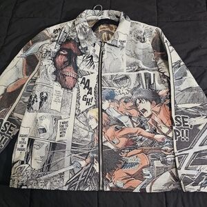 Graphic Manga-Print Zip Jacket - Black/Gray